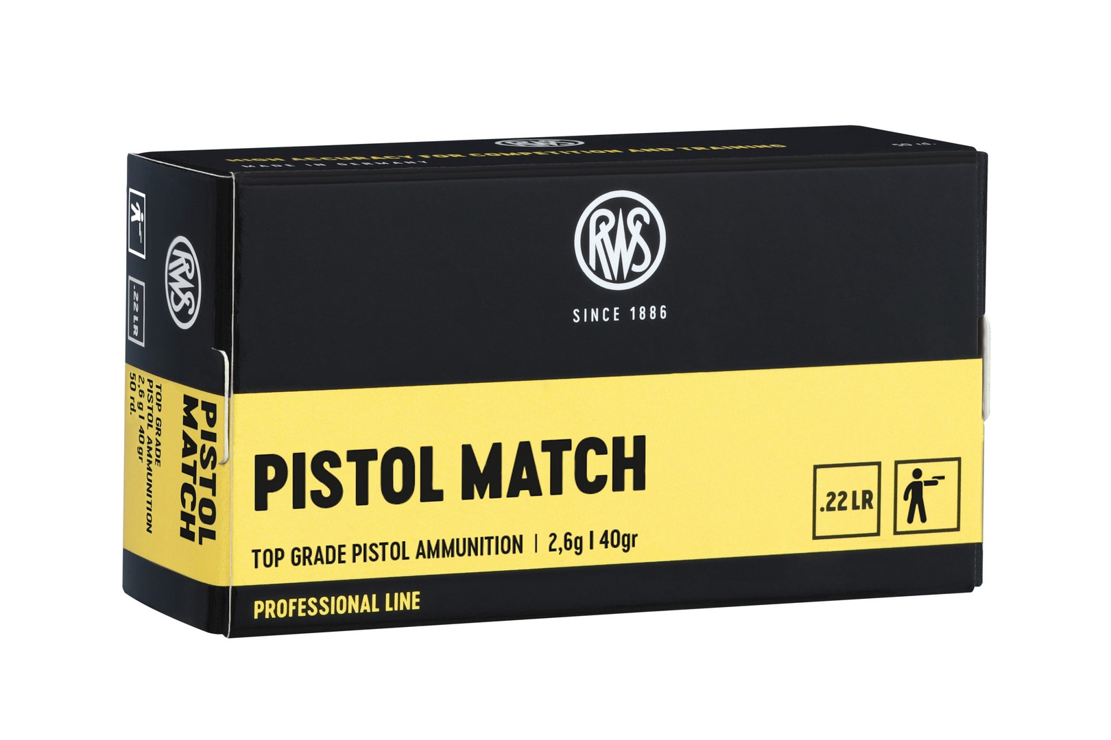 RWS .22 lr Pistol Match 40grs / 2 RWS .22 lr Pistol Match 40grs / 2