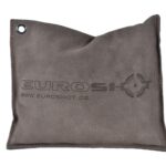 AKAH Velourleder braun​ Aufschrift Euroshot Gewehrauflage