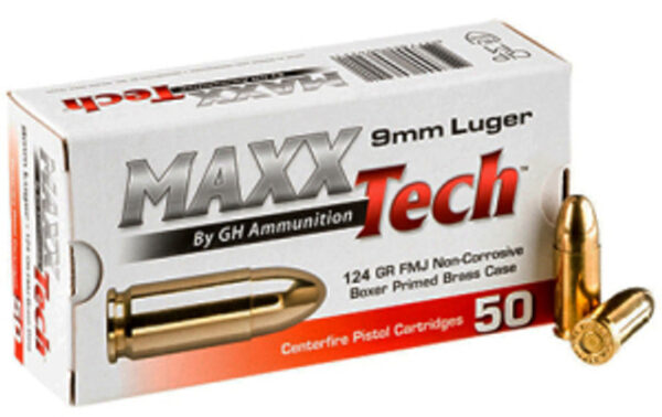 MaxxTech 9mm Luger FMJ 124grs / 8