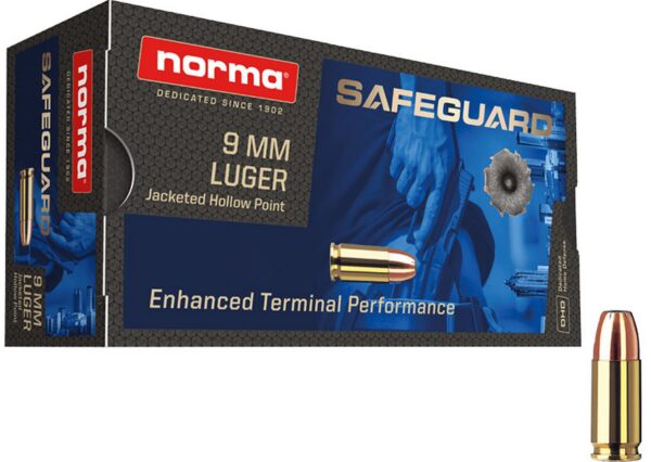 Norma 9mm Luger Safeguard JHP 124grs / 8